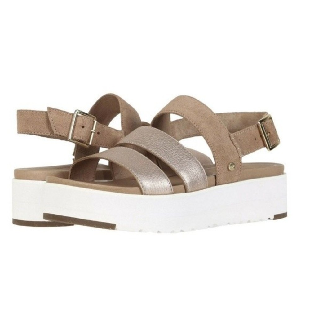 UGG Women's Platform Sandals in Tan and Cream